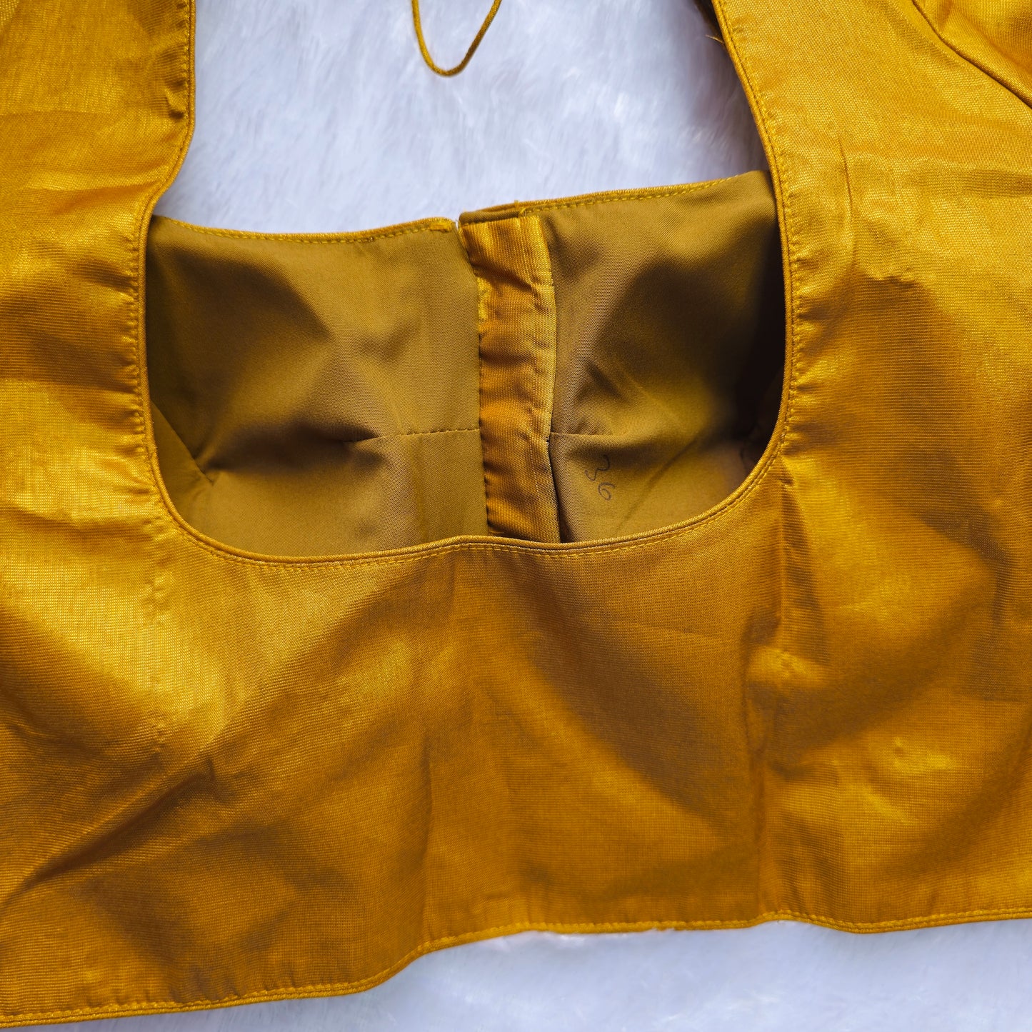 Dark Gold Tissue Plain Blouse