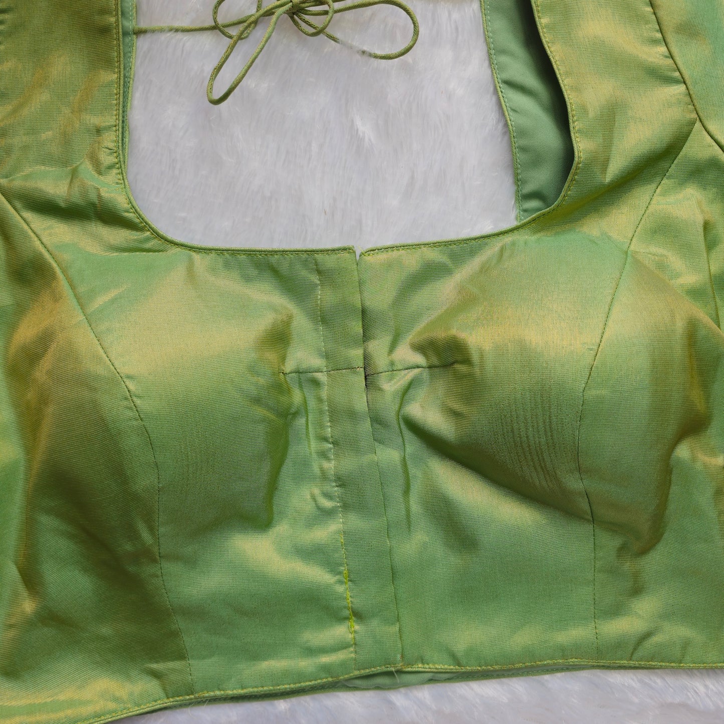 Pista Green Tissue Plain Blouse