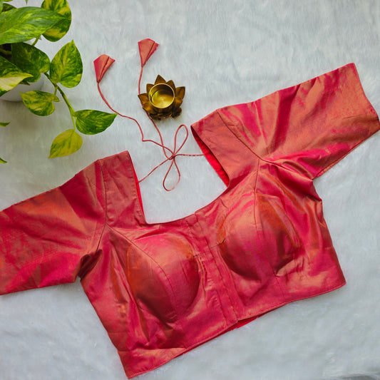 Pink Tissue Plain Blouse