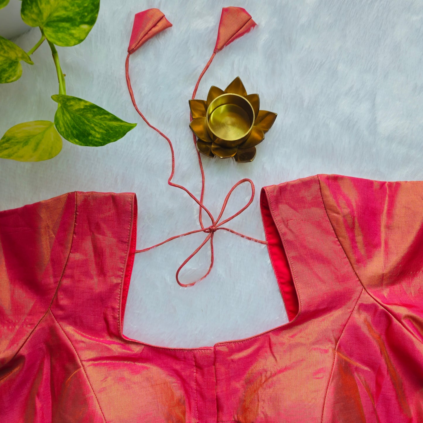 Pink Tissue Plain Blouse