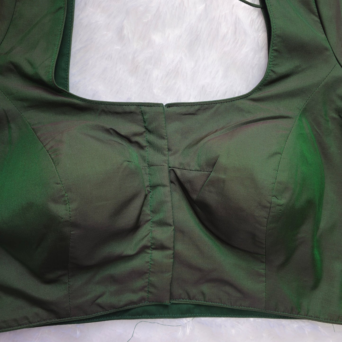 Bottle Green Plain Blouse