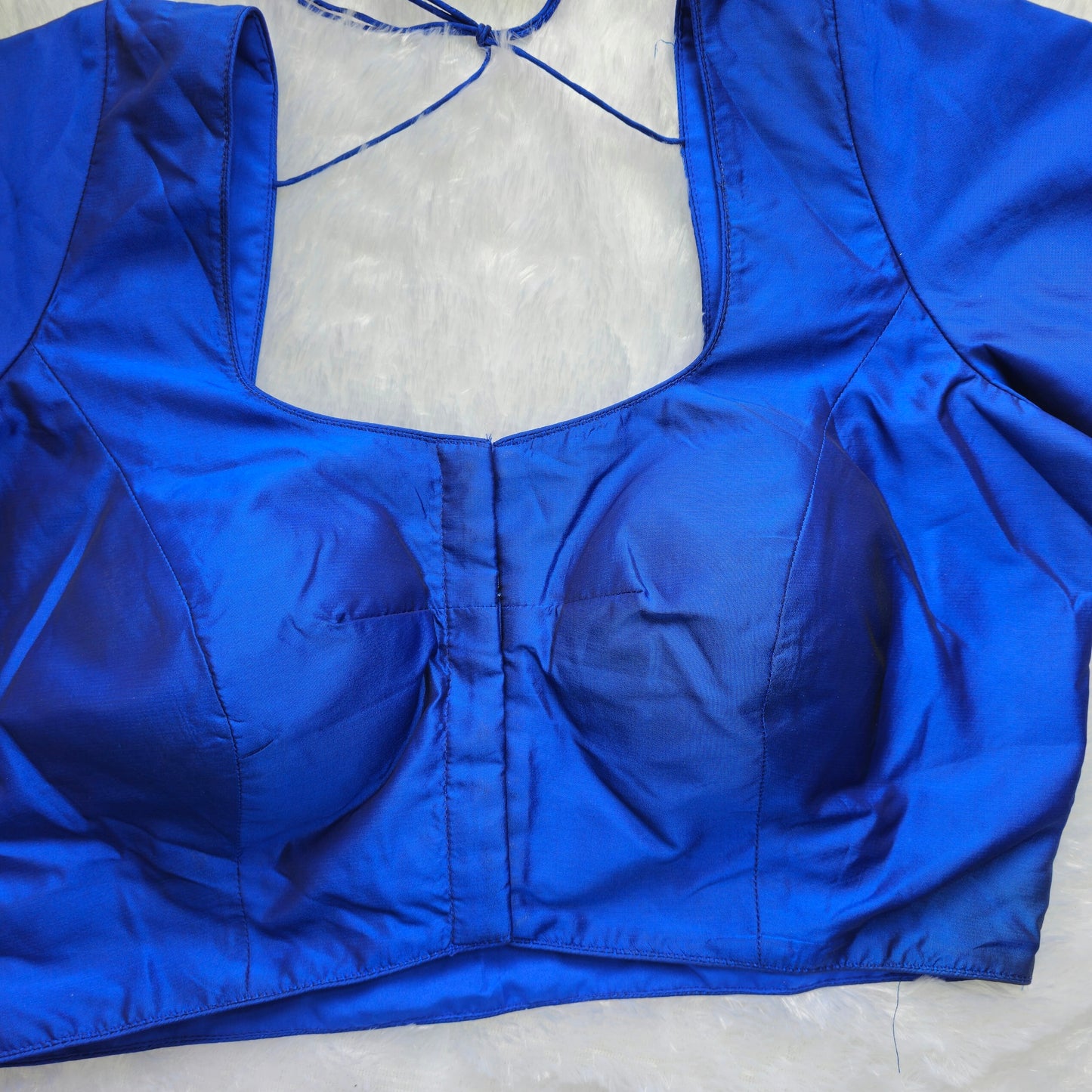 Metallic Blue Plain Blouse