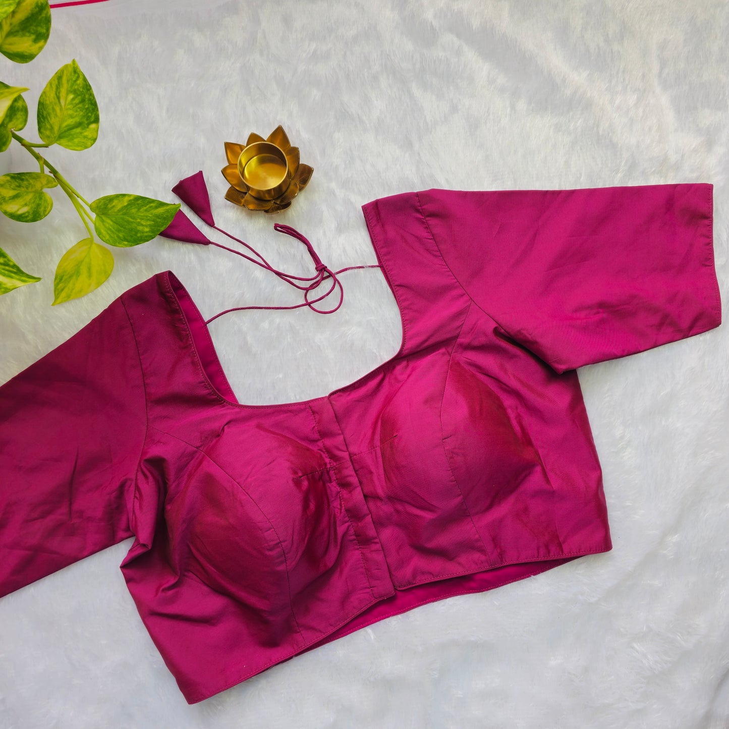 Magenta Pink Plain Blouse
