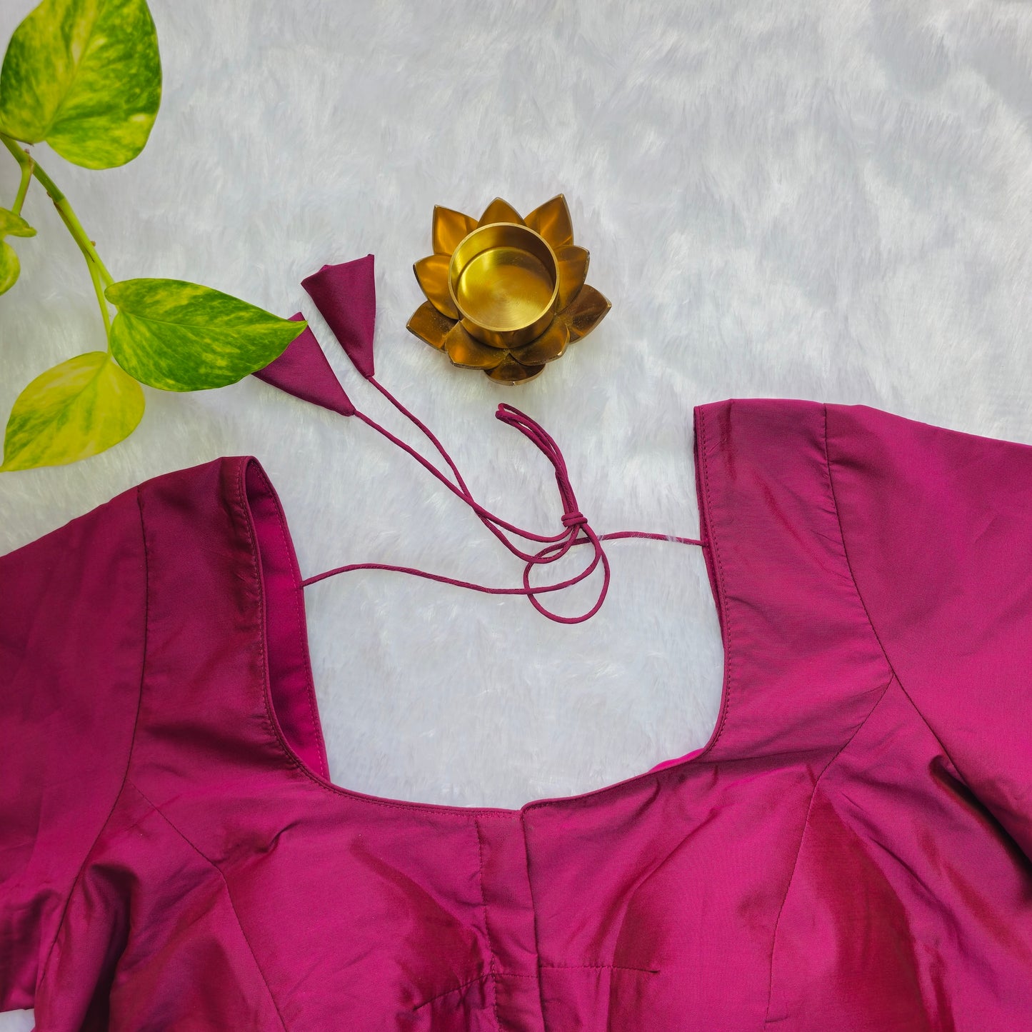 Magenta Pink Plain Blouse