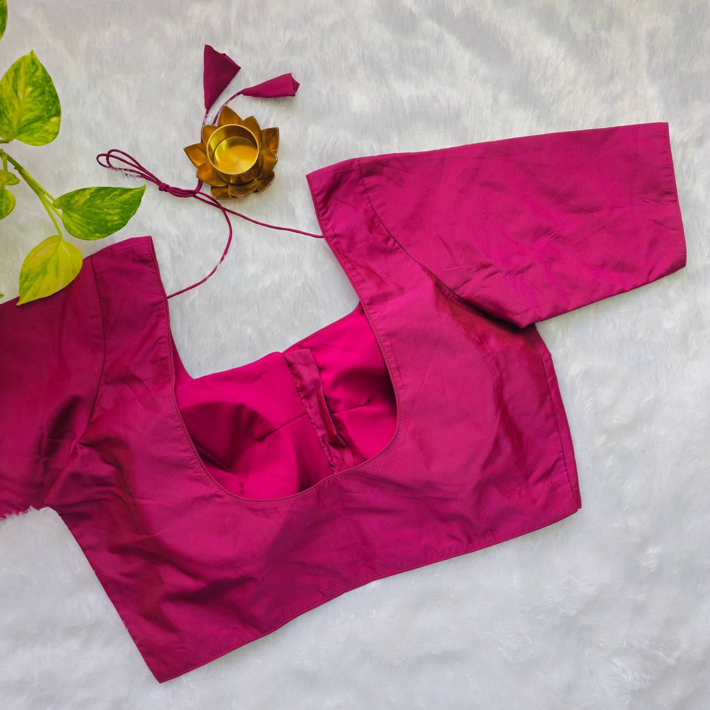 Magenta Pink Plain Blouse