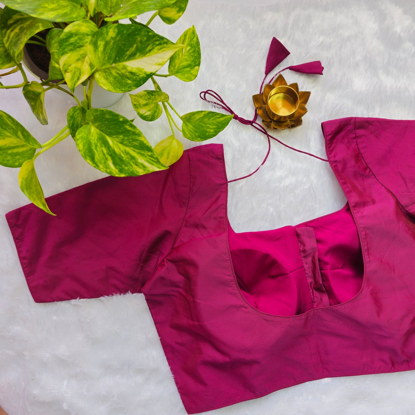 Magenta Pink Plain Blouse