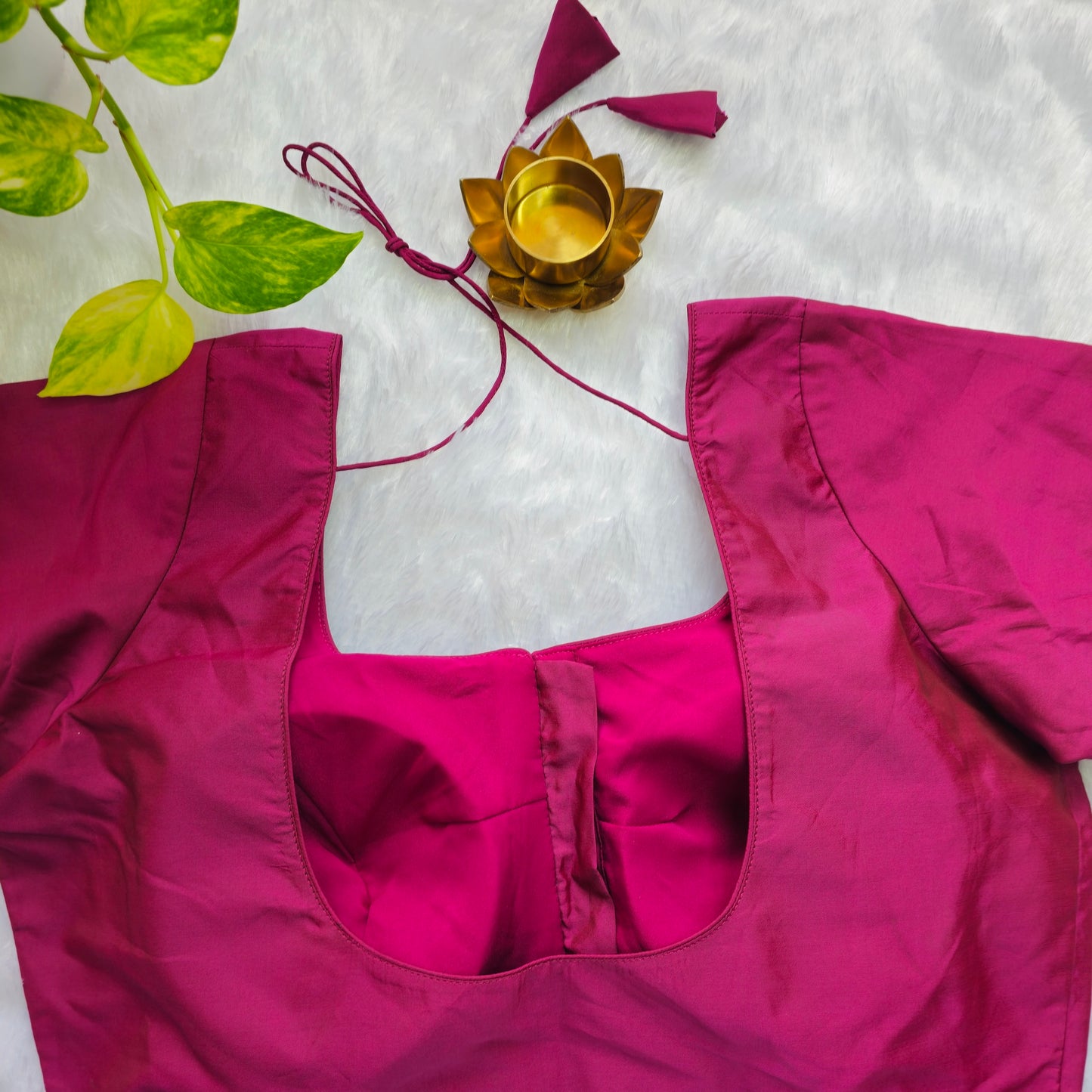 Magenta Pink Plain Blouse