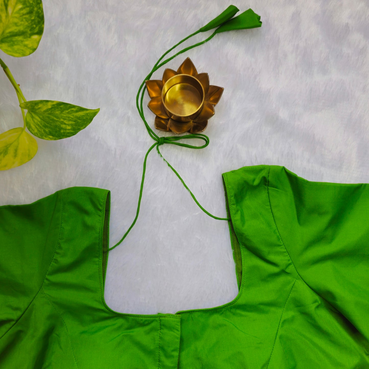 Parrot Green Plain Blouse