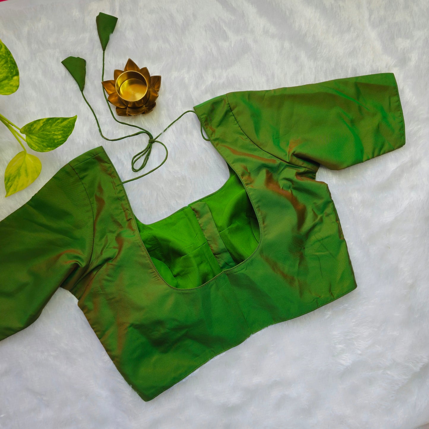 Mehendi Green Plain Blouse