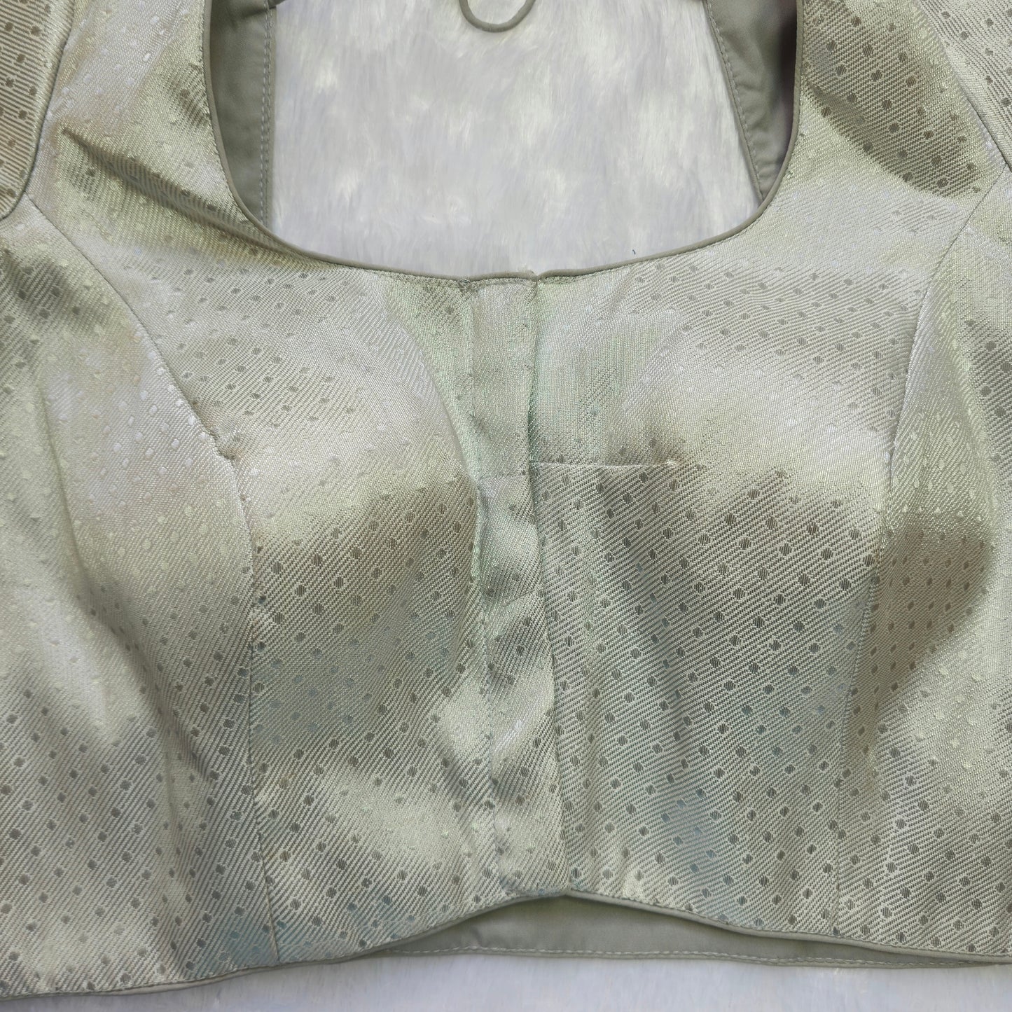 White with Silver Brocade Blouse