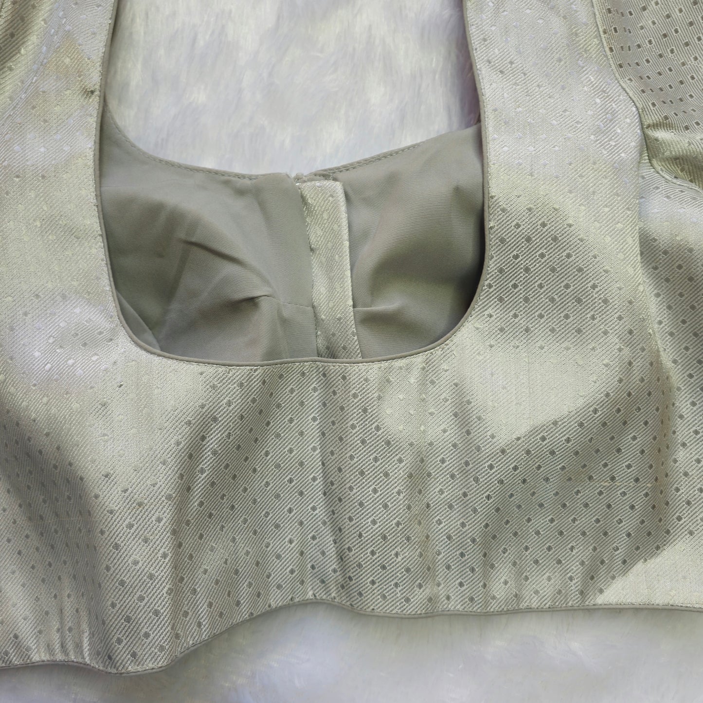 White with Silver Brocade Blouse