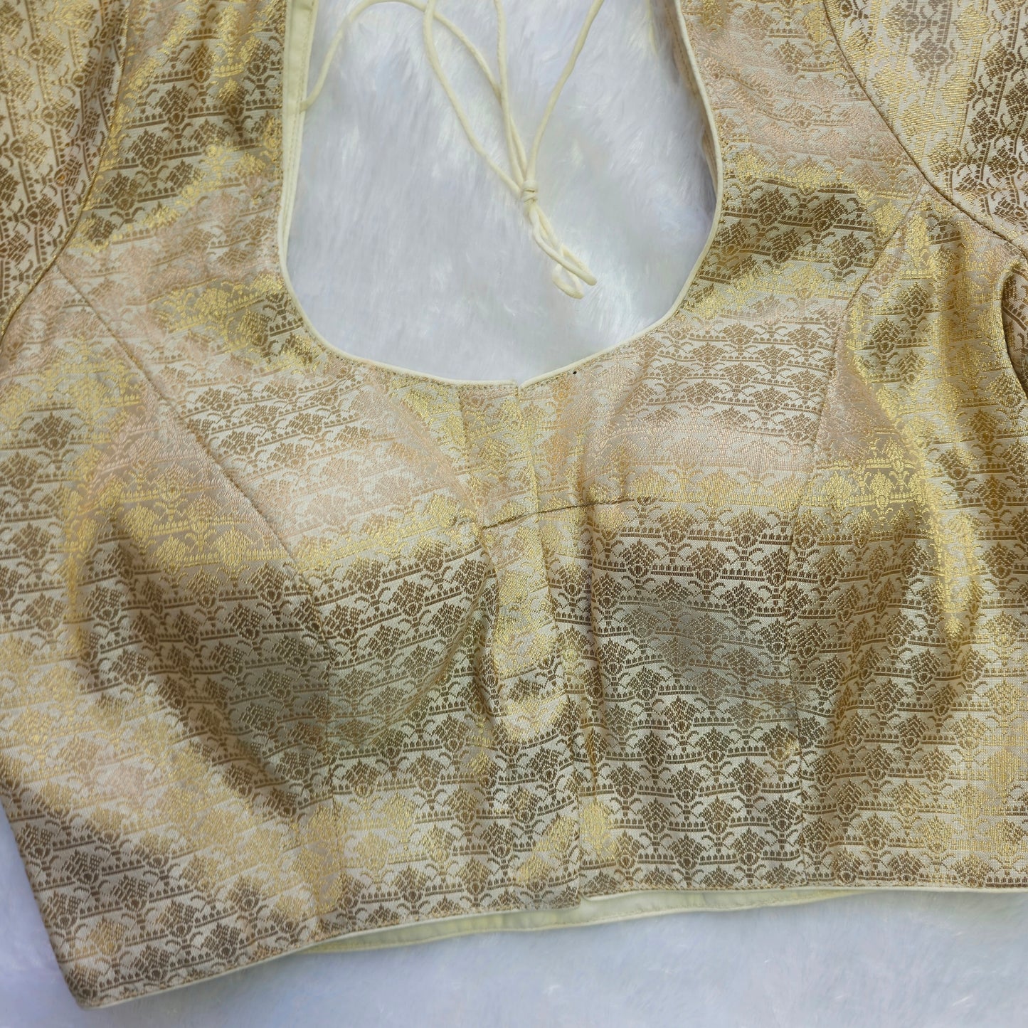 White with Gold Brocade Blouse