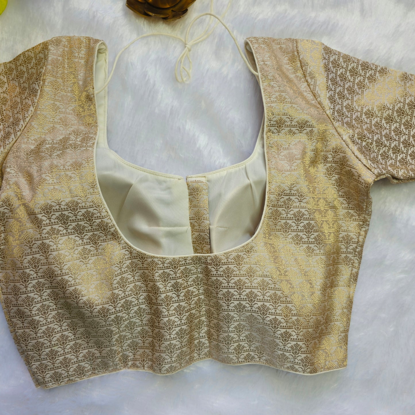 White with Gold Brocade Blouse