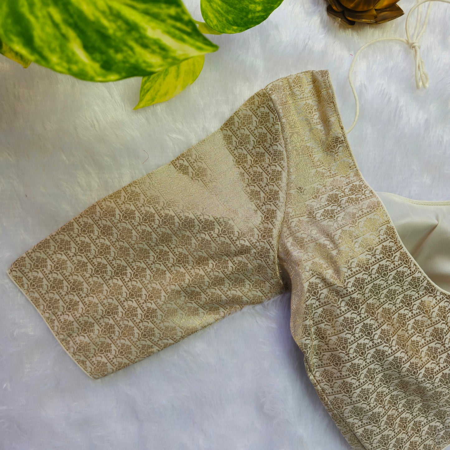 White with Gold Brocade Blouse