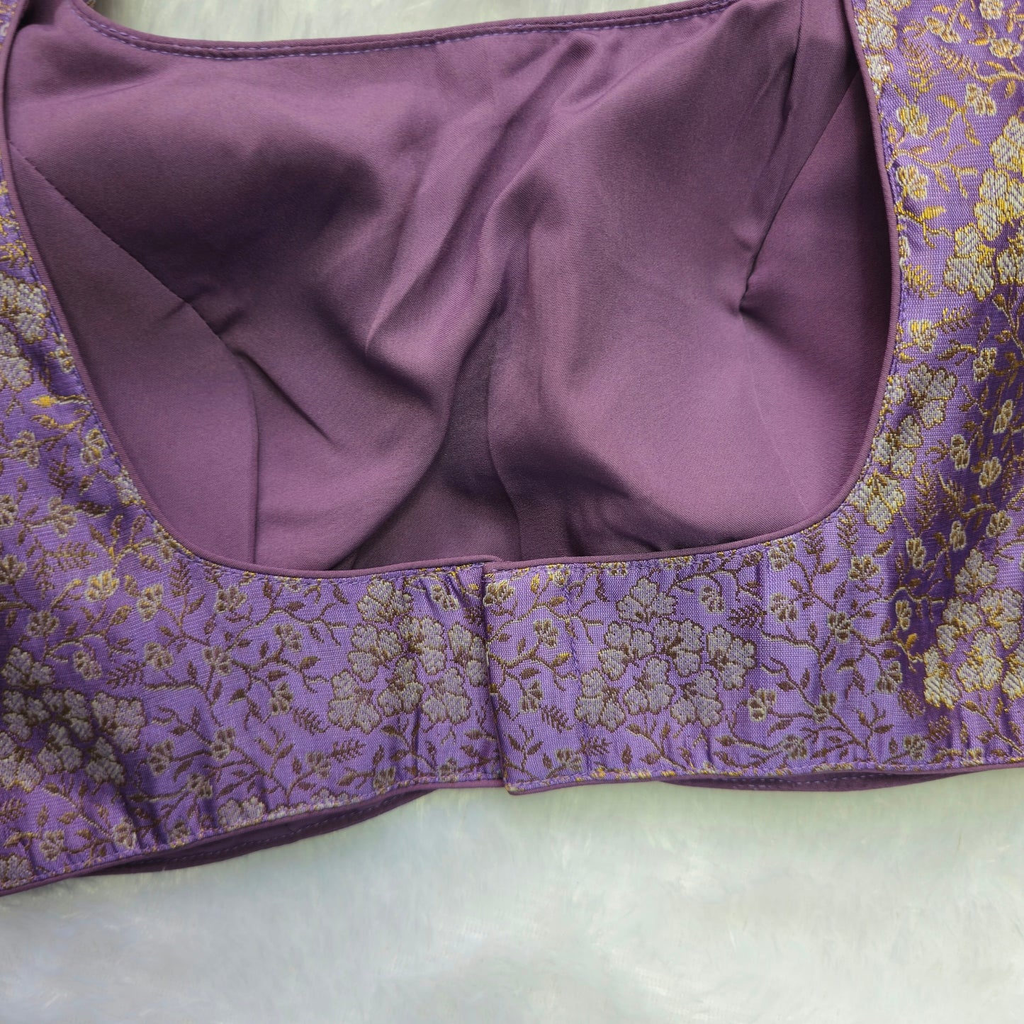 Lilac Brocade Sleeveless Blouse