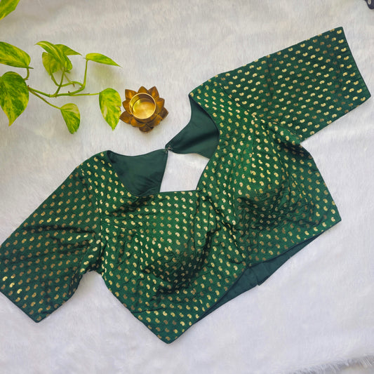 Green Mango Butta Brocade Blouse