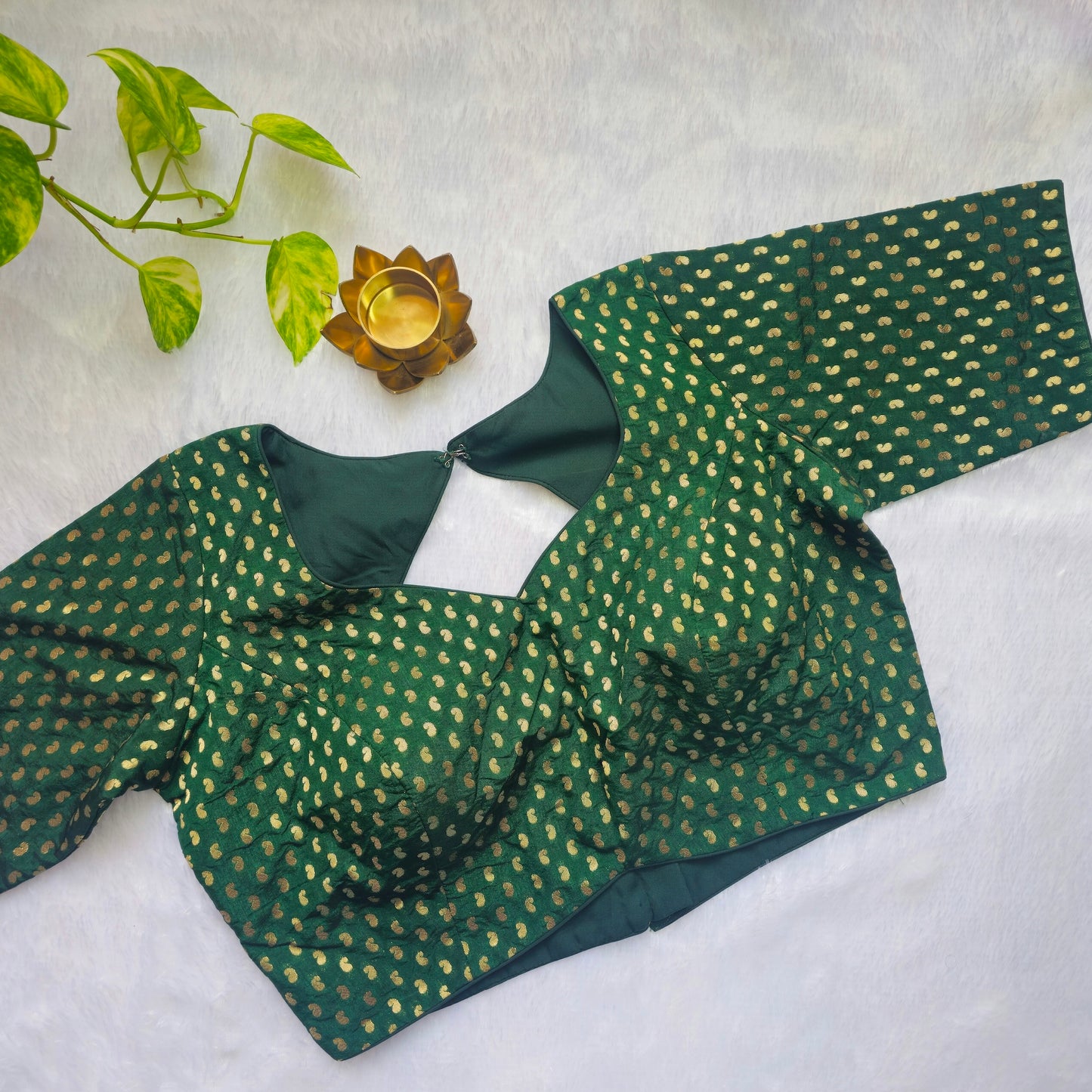 Green Mango Butta Brocade Blouse