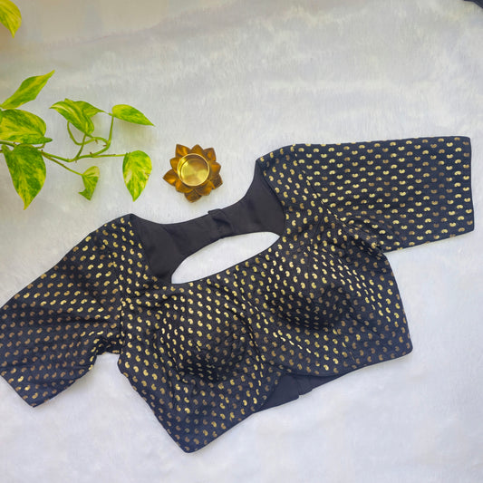Black Mango Butta Brocade Blouse