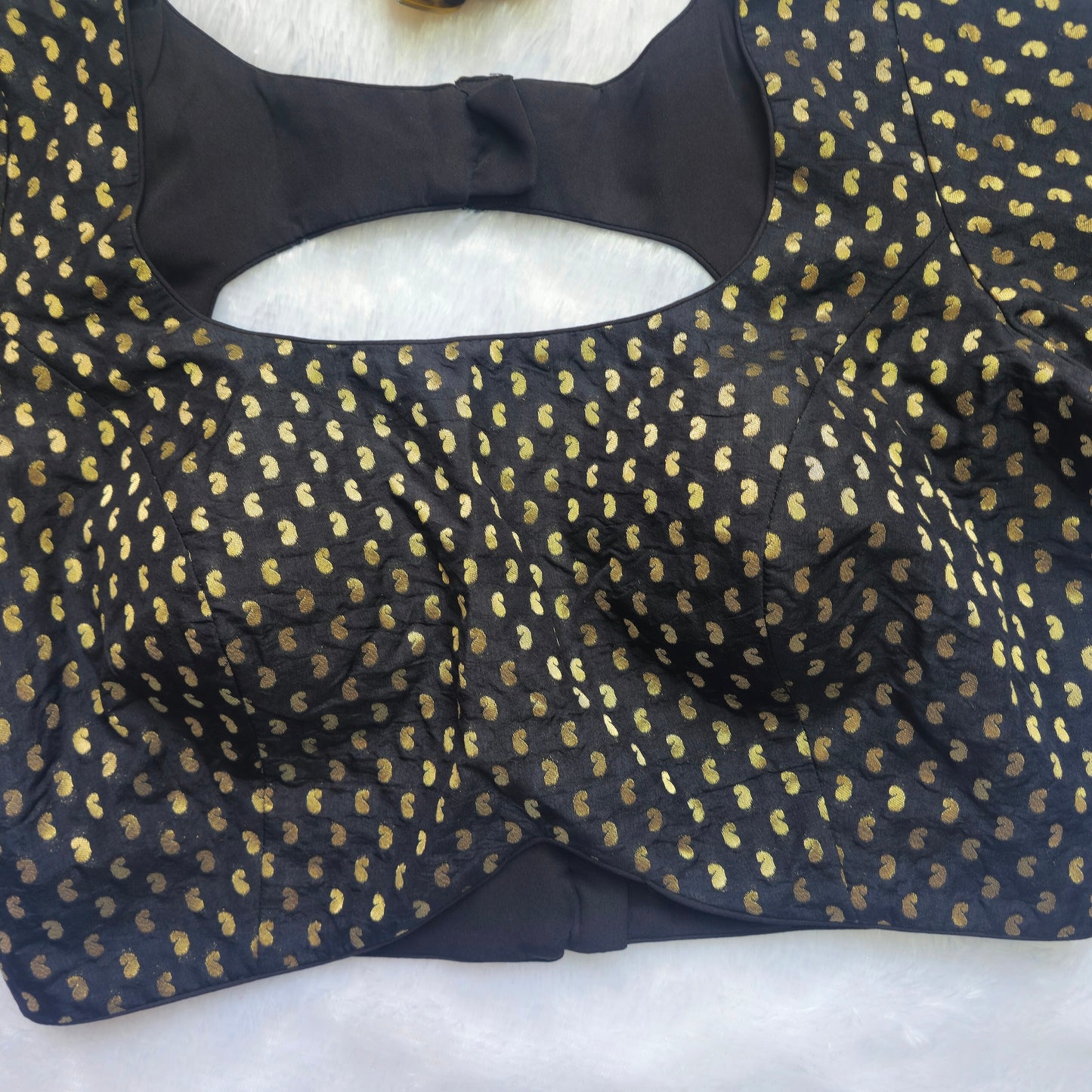 Black Mango Butta Brocade Blouse