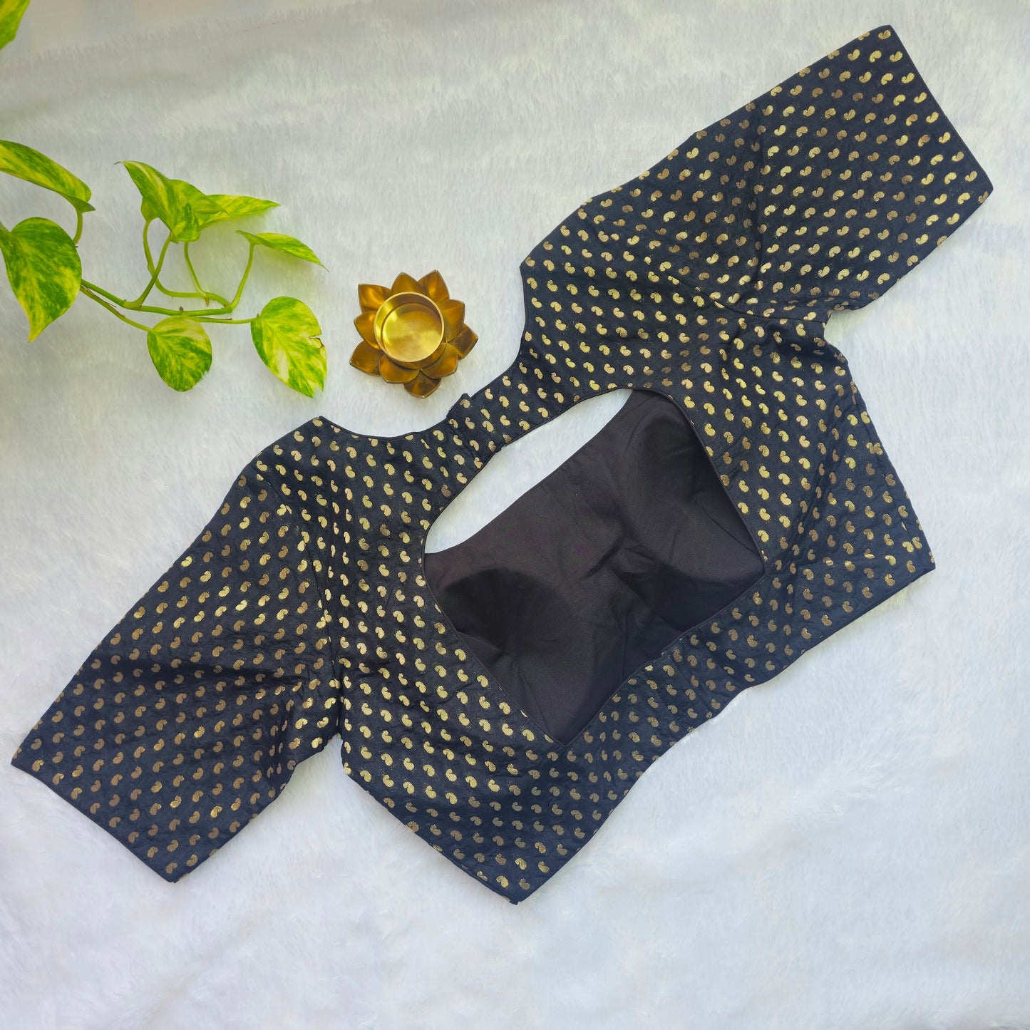 Black Mango Butta Brocade Blouse