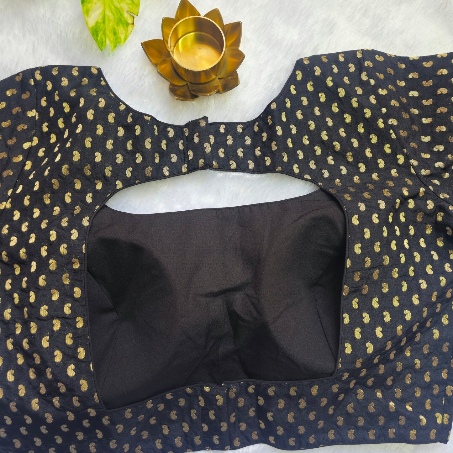 Black Mango Butta Brocade Blouse