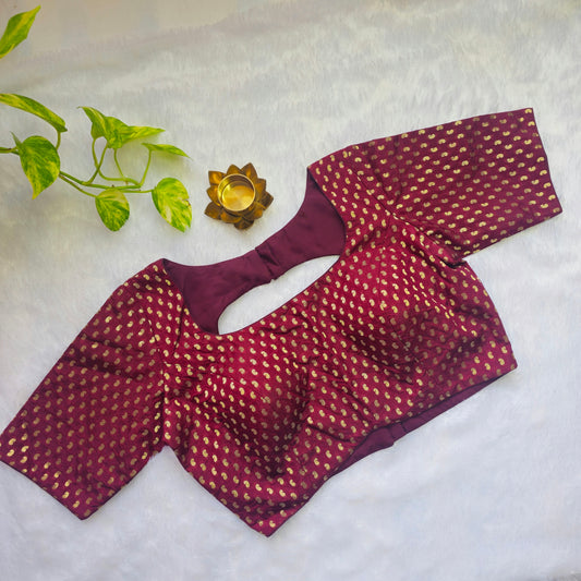 Maroon Mango Butta Brocade Blouse