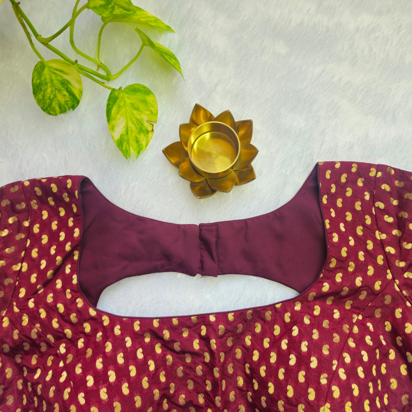 Maroon Mango Butta Brocade Blouse