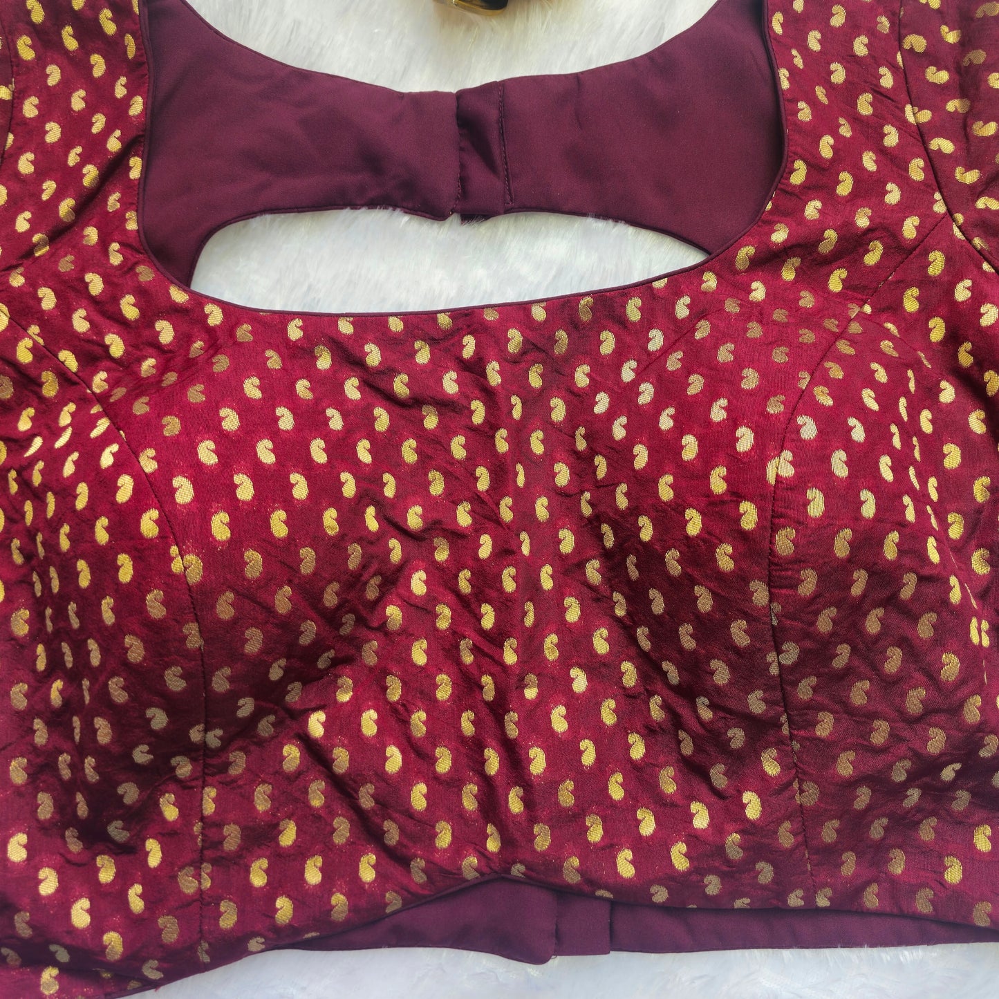 Maroon Mango Butta Brocade Blouse