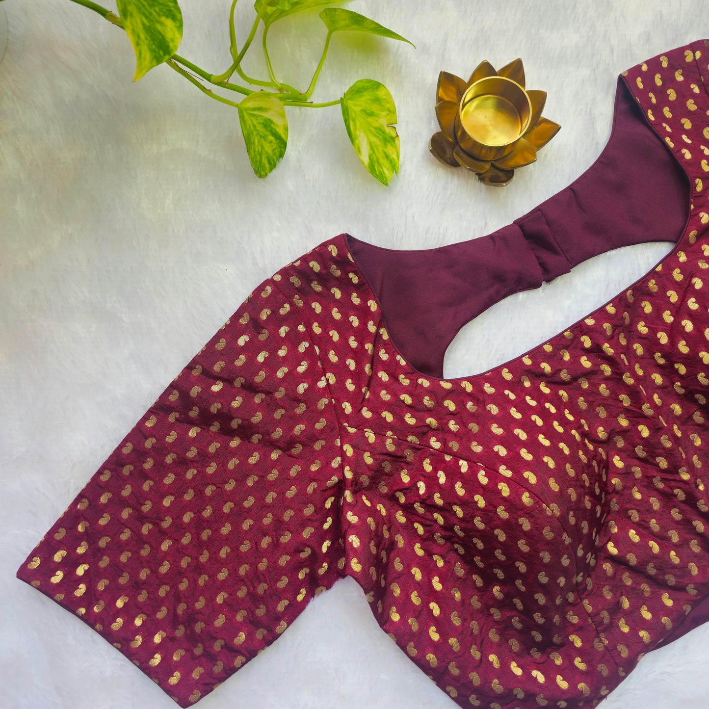Maroon Mango Butta Brocade Blouse