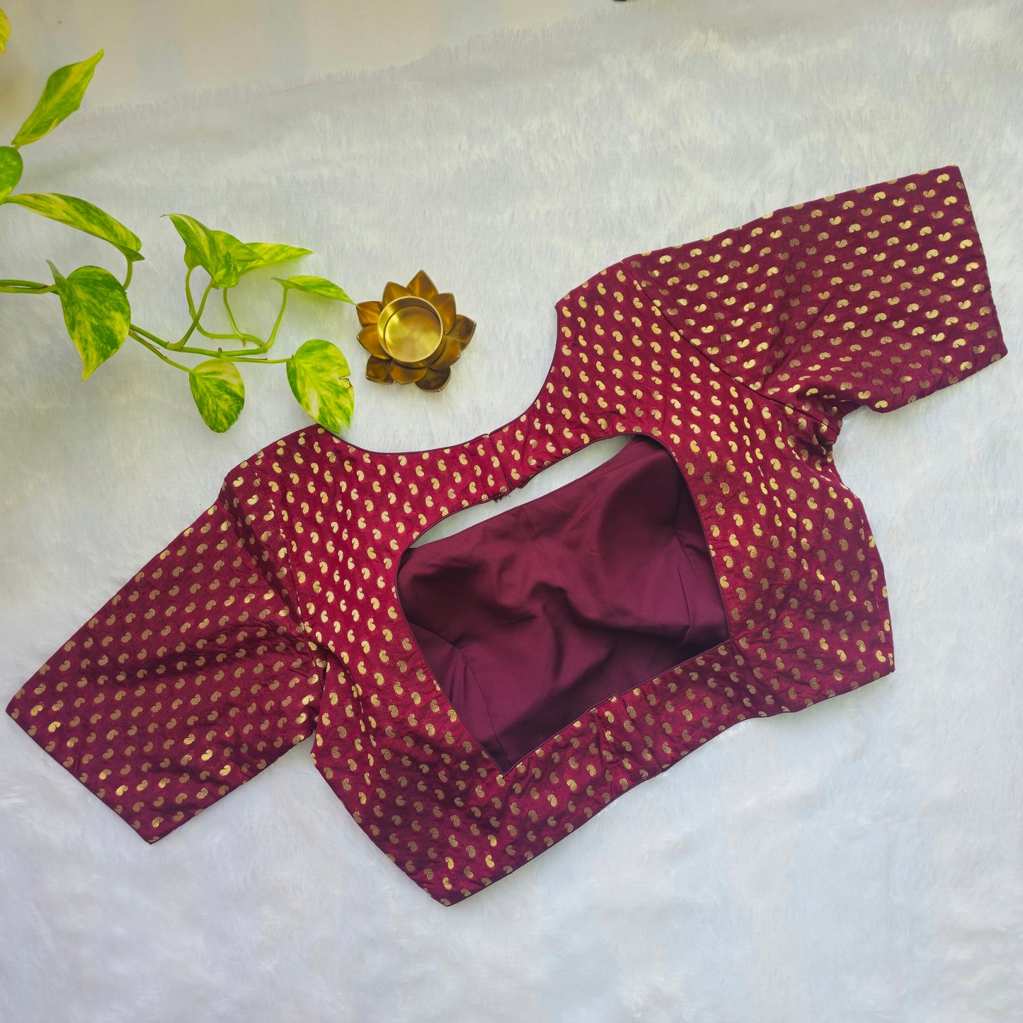 Maroon Mango Butta Brocade Blouse