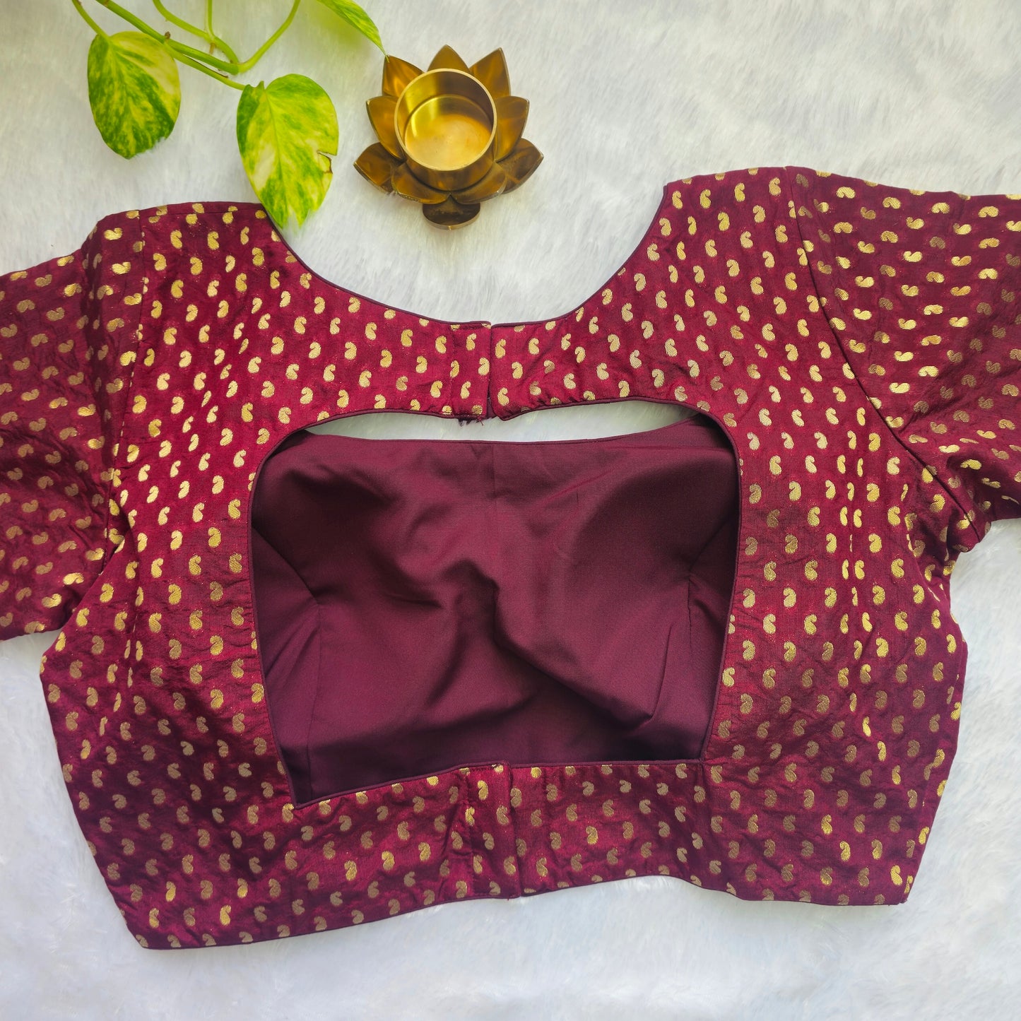 Maroon Mango Butta Brocade Blouse