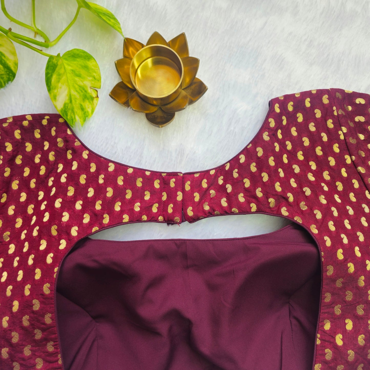 Maroon Mango Butta Brocade Blouse