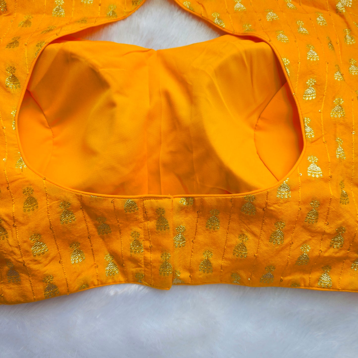 Yellow Jhumka Butta Brocade Blouse