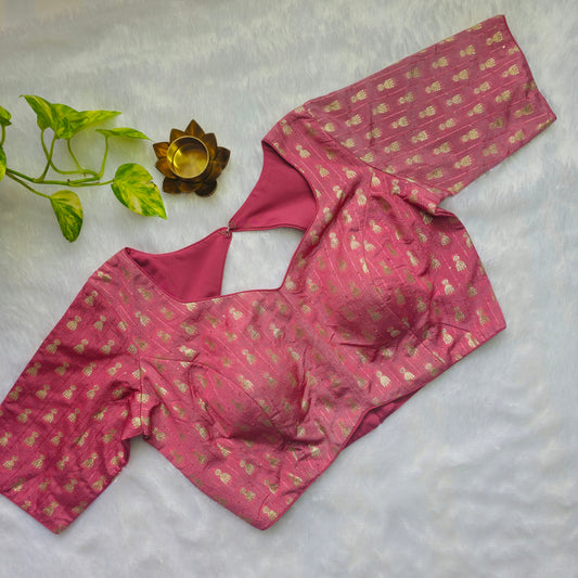 Pink Jhumka Butta Brocade Blouse