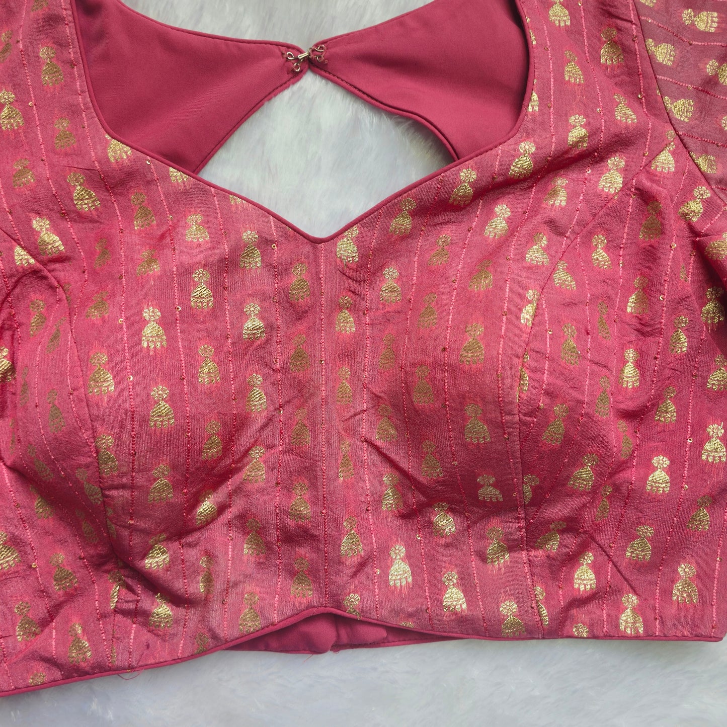 Pink Jhumka Butta Brocade Blouse