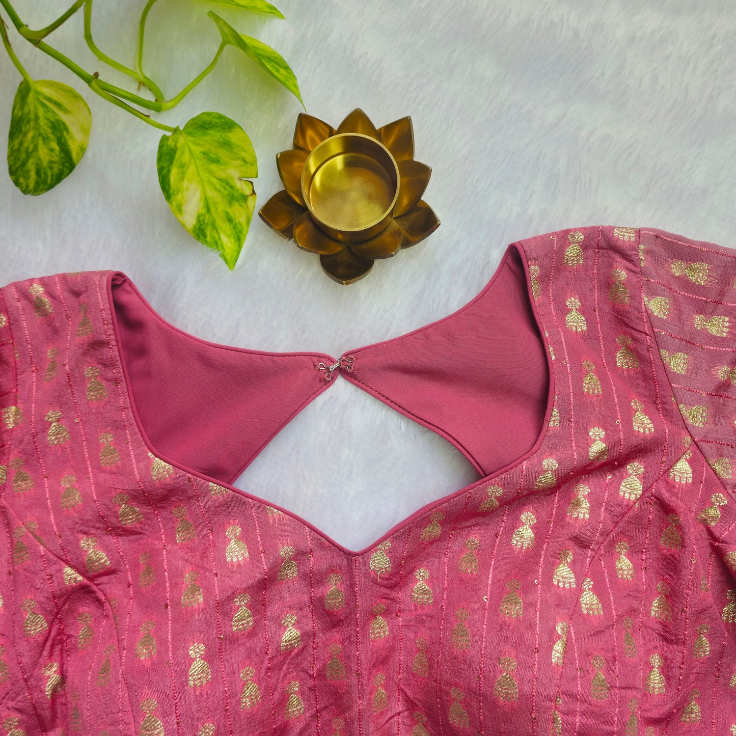 Pink Jhumka Butta Brocade Blouse