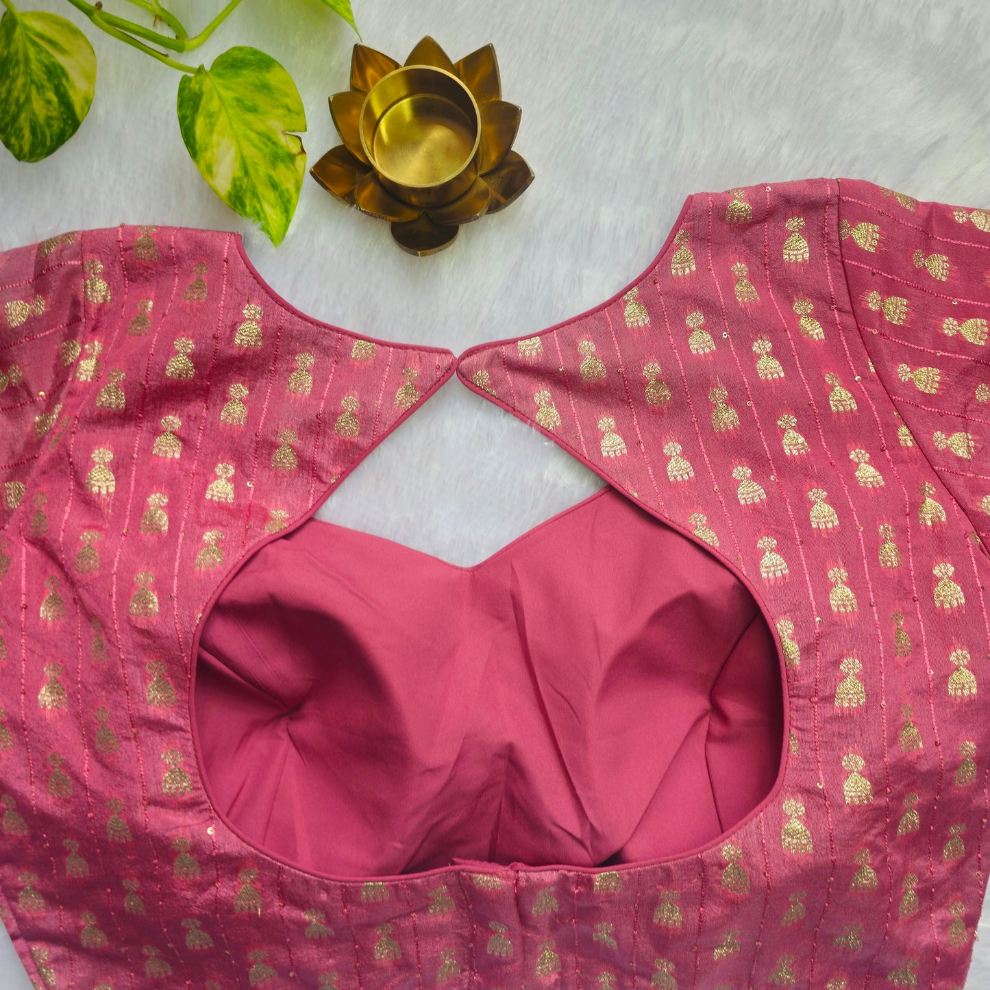 Pink Jhumka Butta Brocade Blouse
