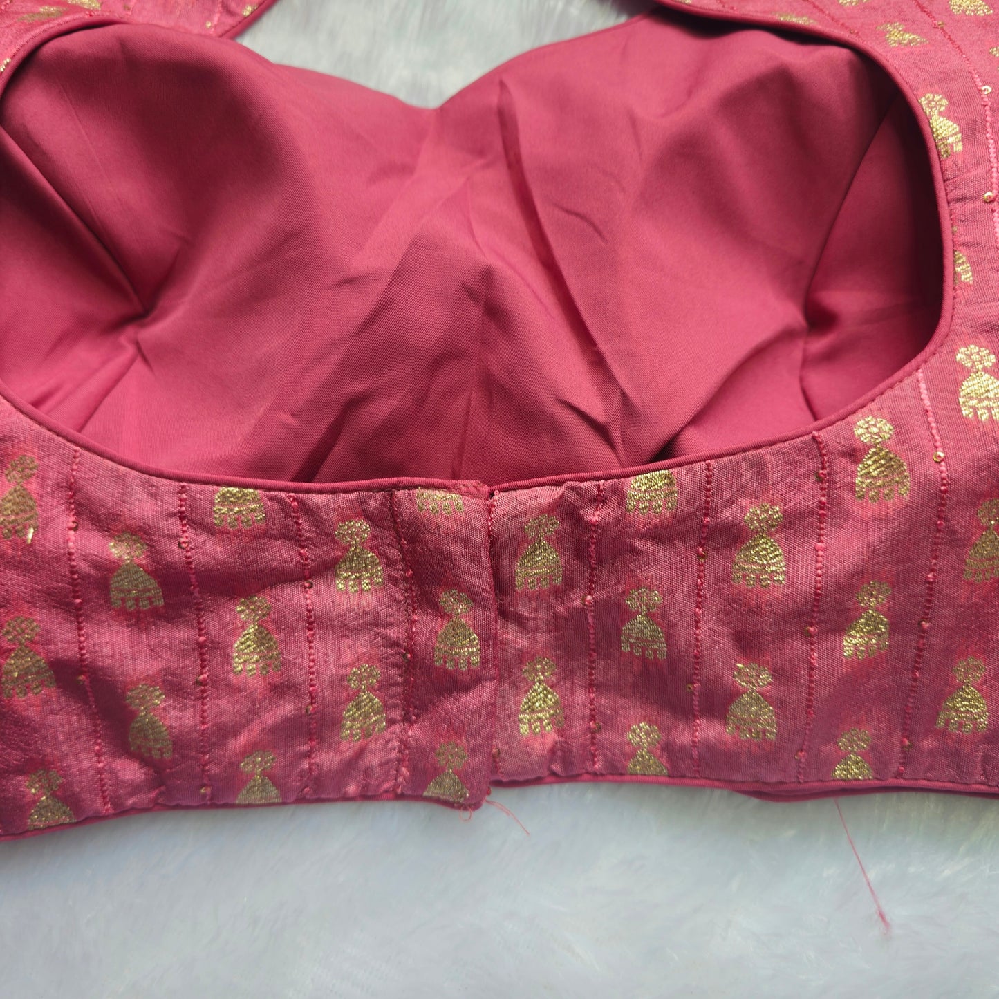 Pink Jhumka Butta Brocade Blouse