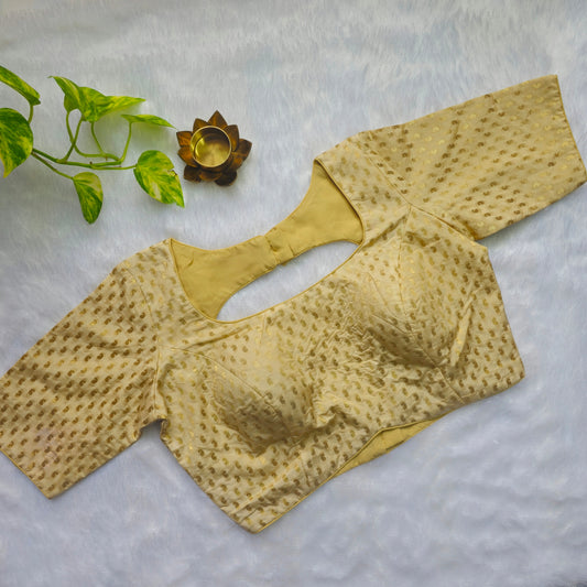 Cream Mango Butta Brocade Blouse