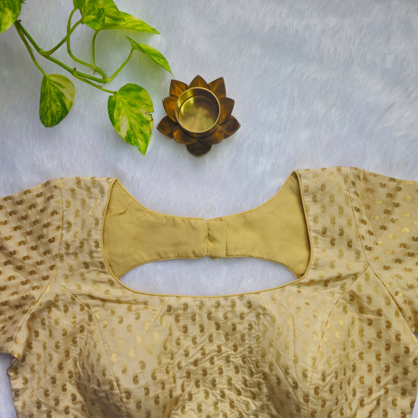 Cream Mango Butta Brocade Blouse