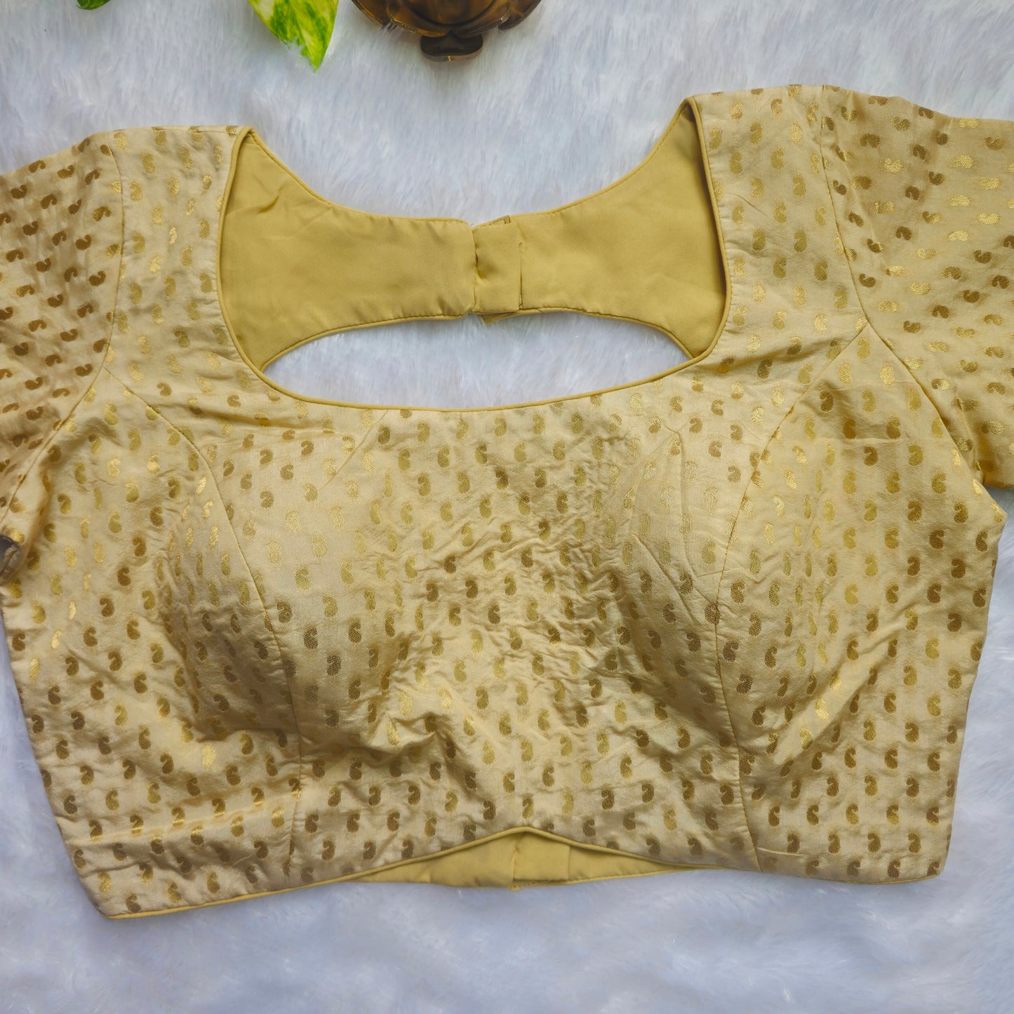 Cream Mango Butta Brocade Blouse