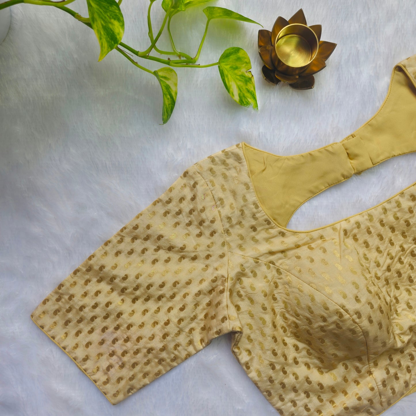 Cream Mango Butta Brocade Blouse