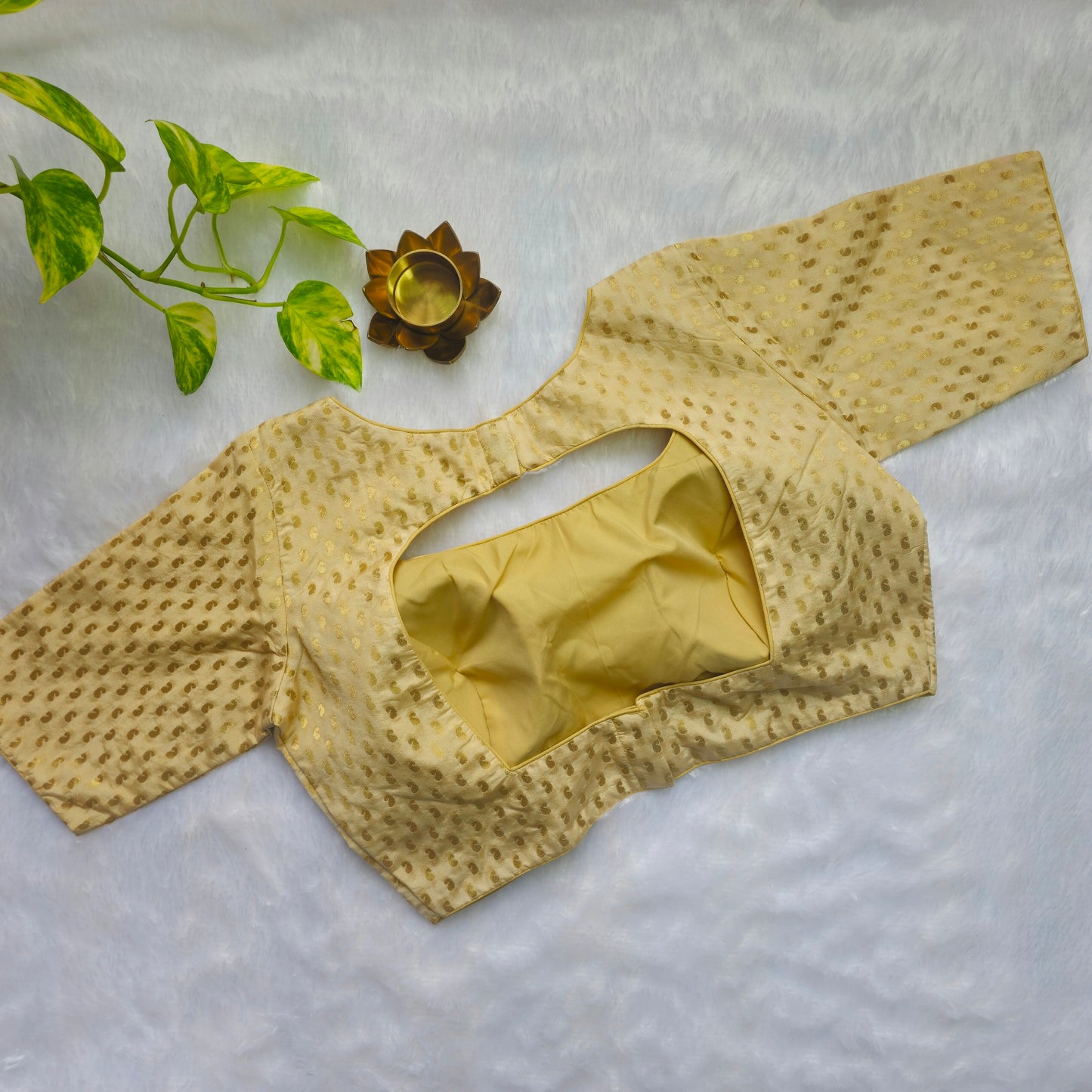 Cream Mango Butta Brocade Blouse