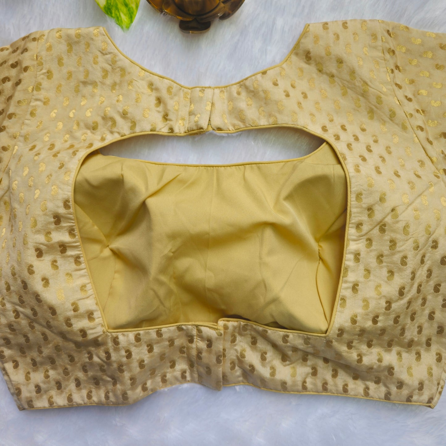 Cream Mango Butta Brocade Blouse