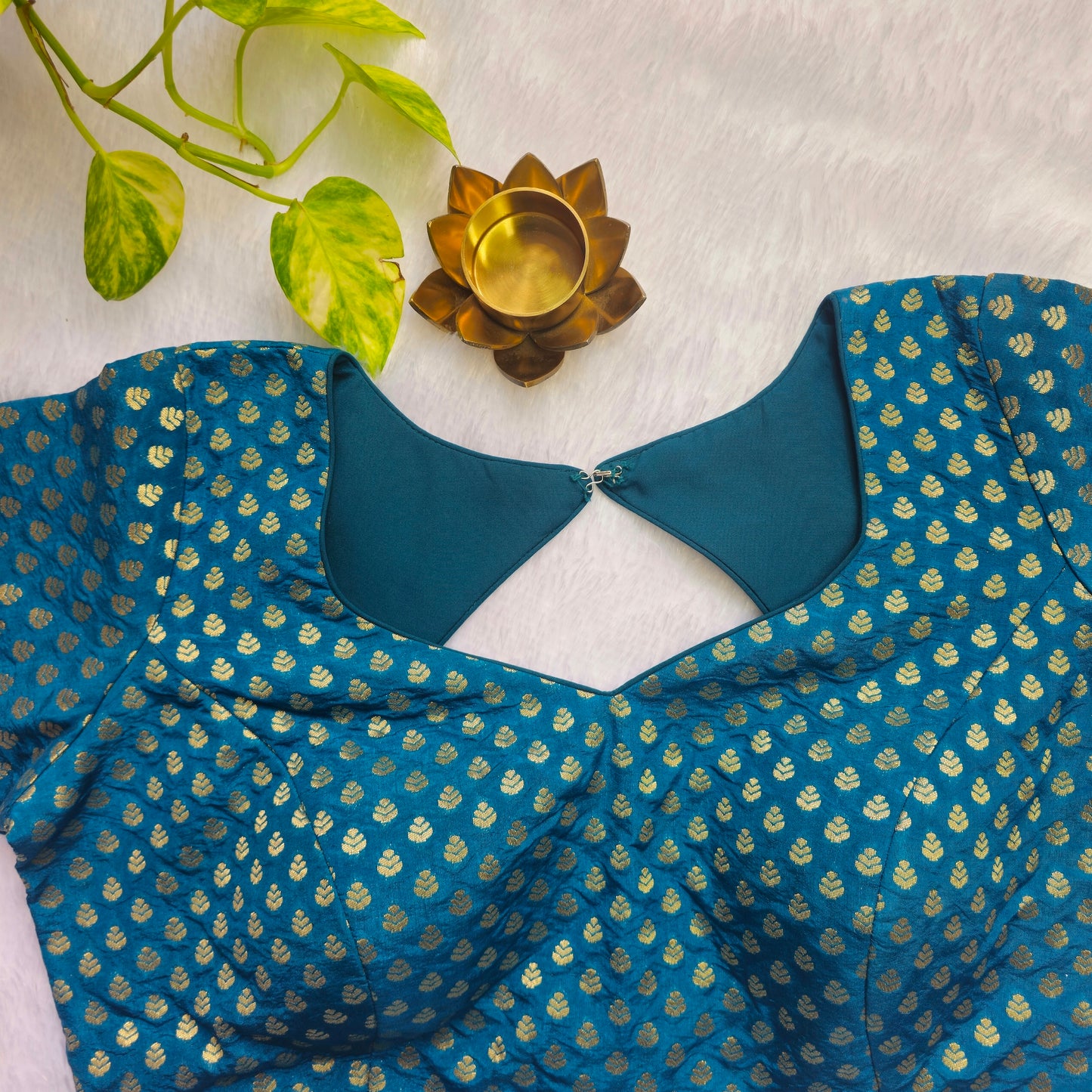 Turquoise Butta Brocade Blouse