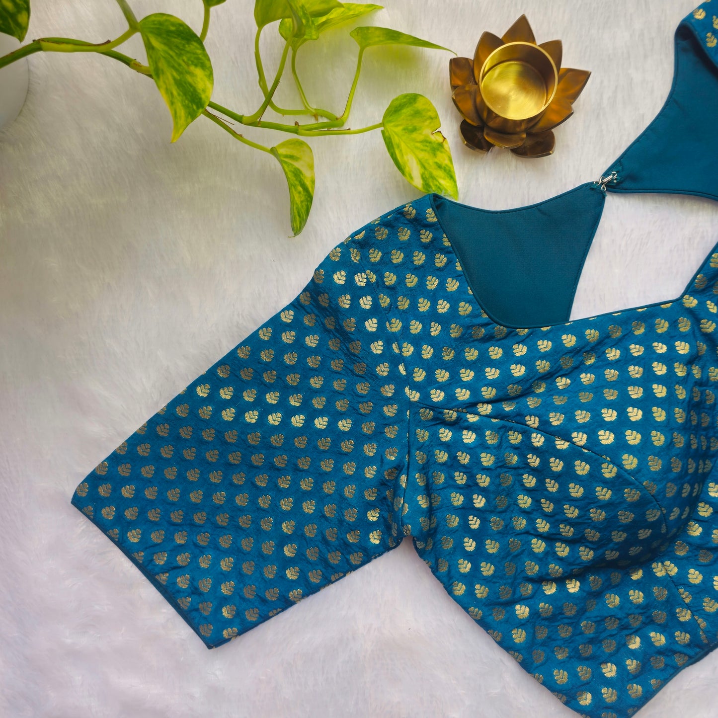 Turquoise Butta Brocade Blouse