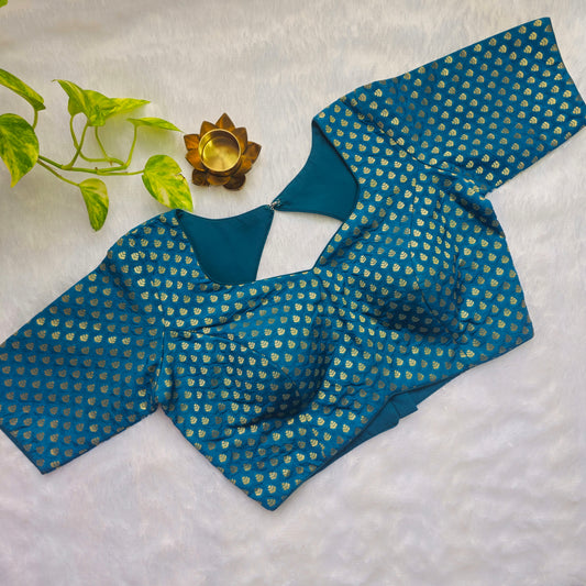 Turquoise Butta Brocade Blouse