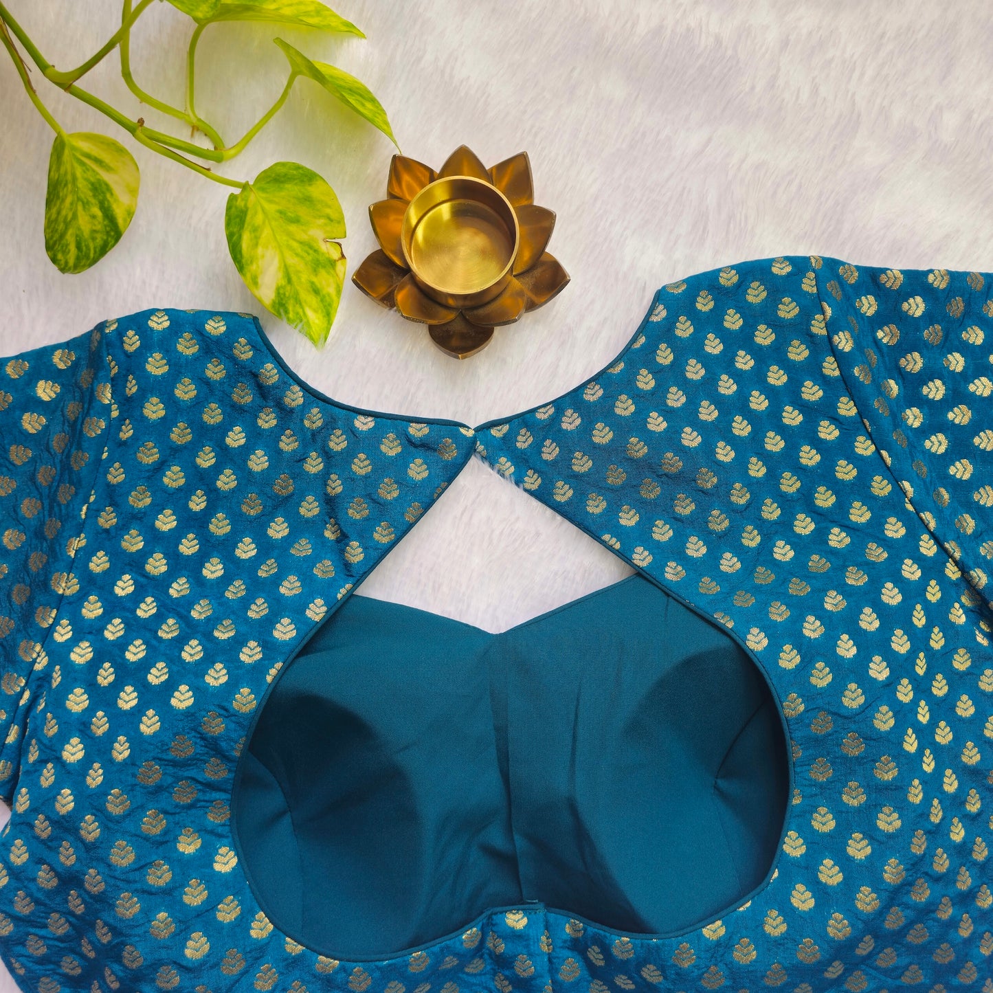 Turquoise Butta Brocade Blouse