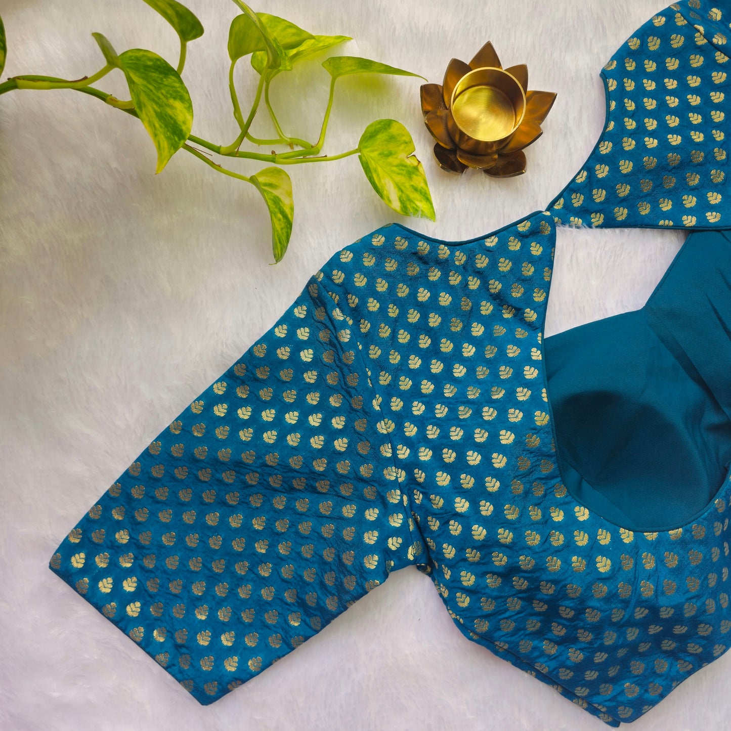 Turquoise Butta Brocade Blouse