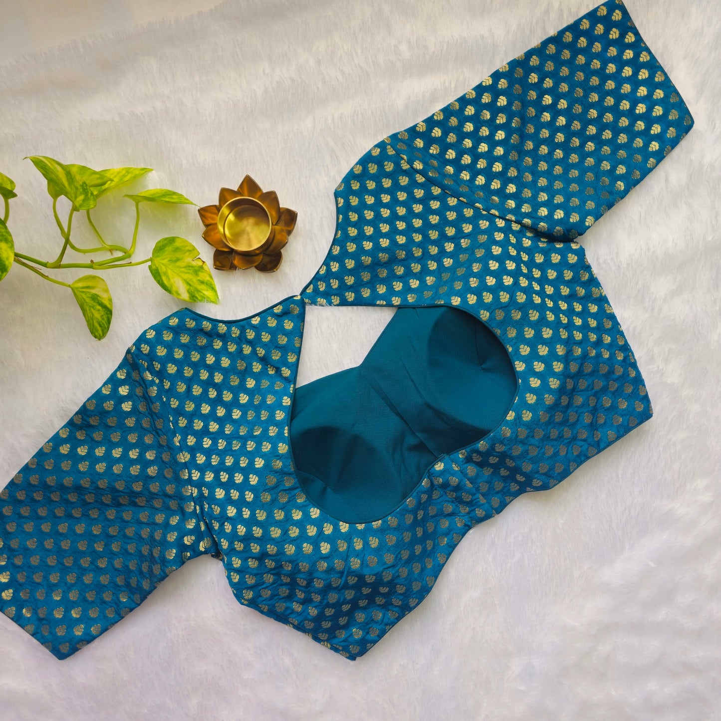 Turquoise Butta Brocade Blouse